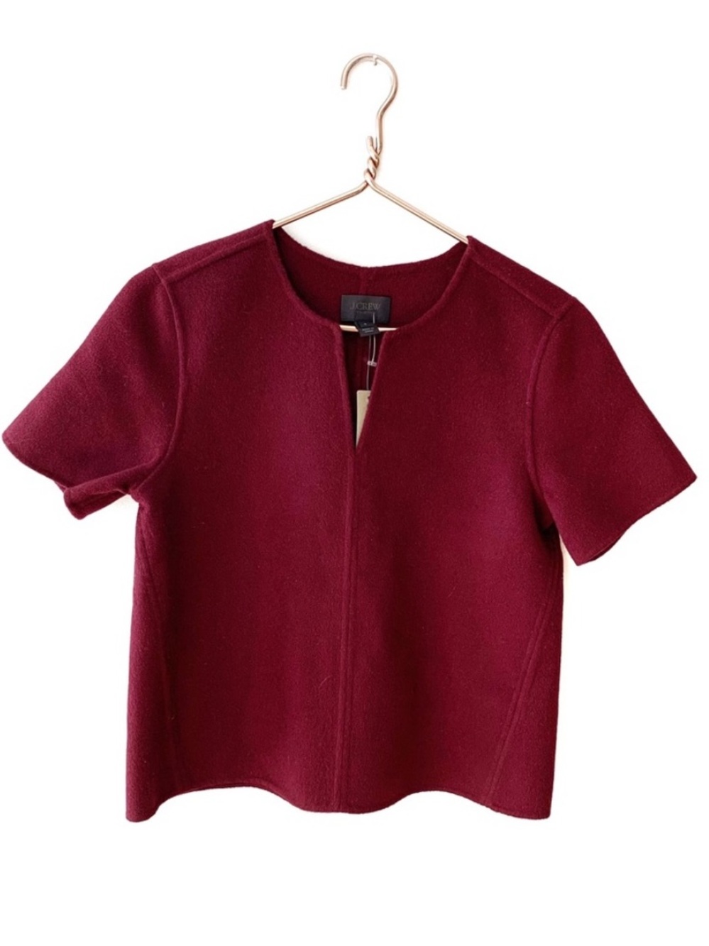 J. Crew Collection Double Faced Cashmere Top Short Sleeve Sweater V Neck 4